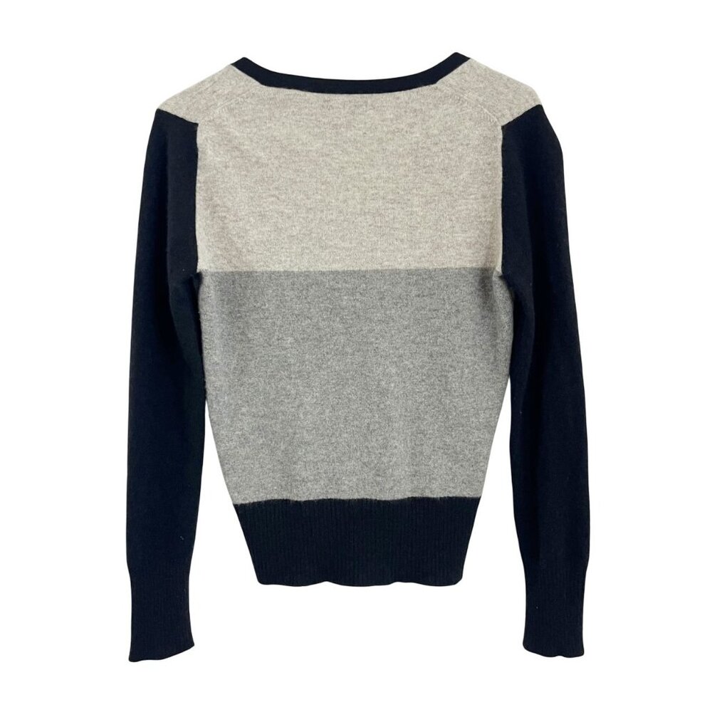 Apt 9 Cashmere Gray & Black Color Block Button V-… - image 2